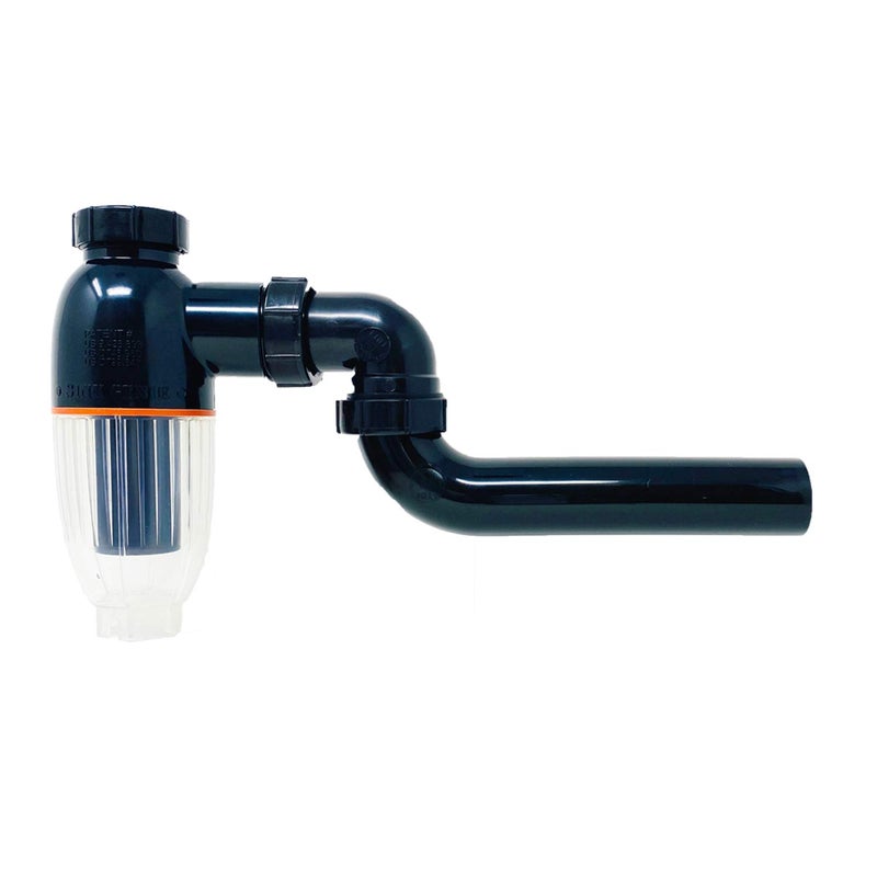 PermaFLOW PF WaterWorks PT5001-2 SinkGENIE No Mess Money Saving P-Trap - 2 Pack, Black and Transparent - Image 1